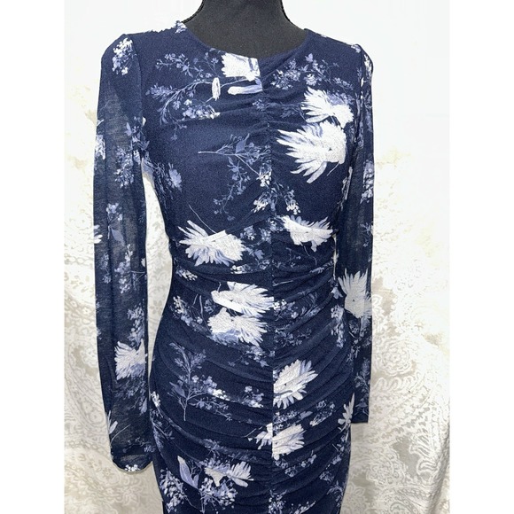 NEW Abercrombie And Fitch Navy Floral‎ Sheet Midi Dress Size Small - Picture 3 of 7